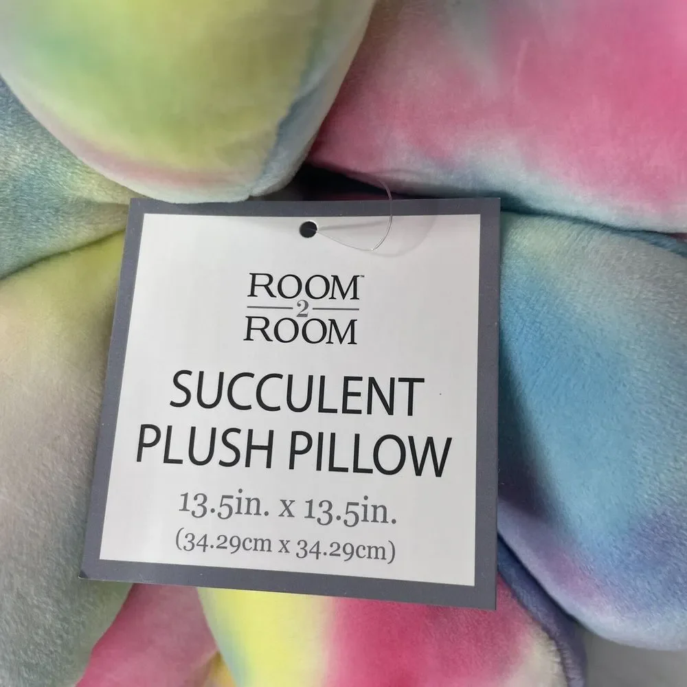 Succulent Pillow Pod‎ NWT Feels Like Squishmallows Rainbow Tie Tye Dye Girly